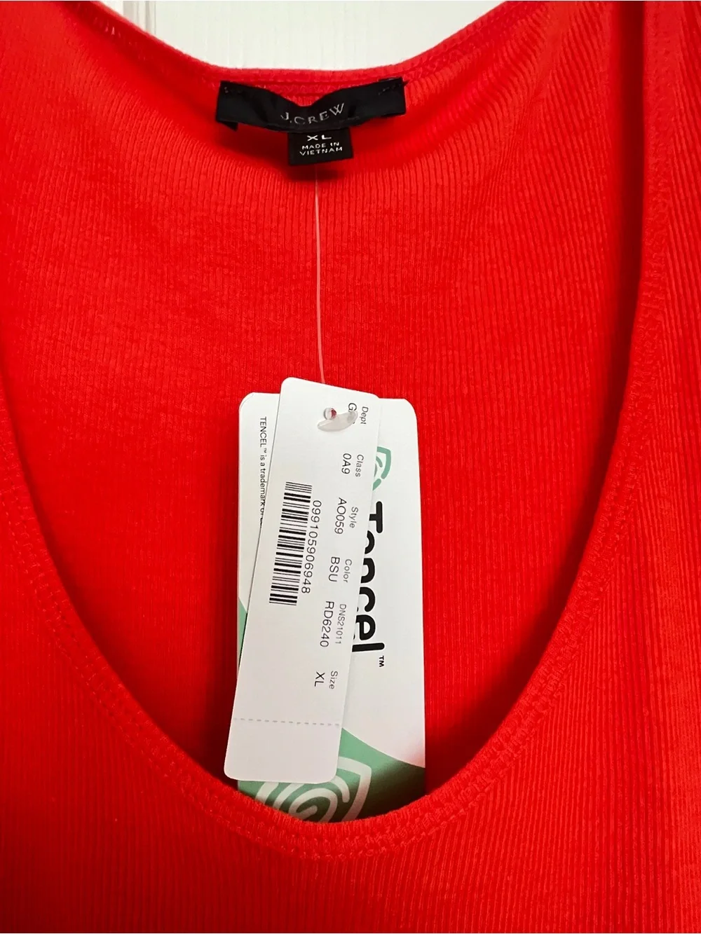 J. Crew Bright Red Scoop Neck Tank Top